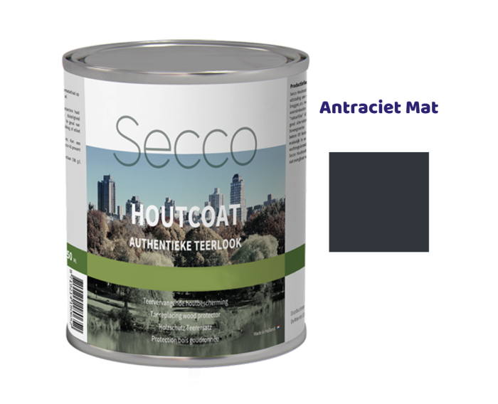 Houtcoating antraciet mat
