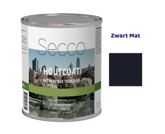Secco Houtcoat | Zwart | Mat | 2½ liter